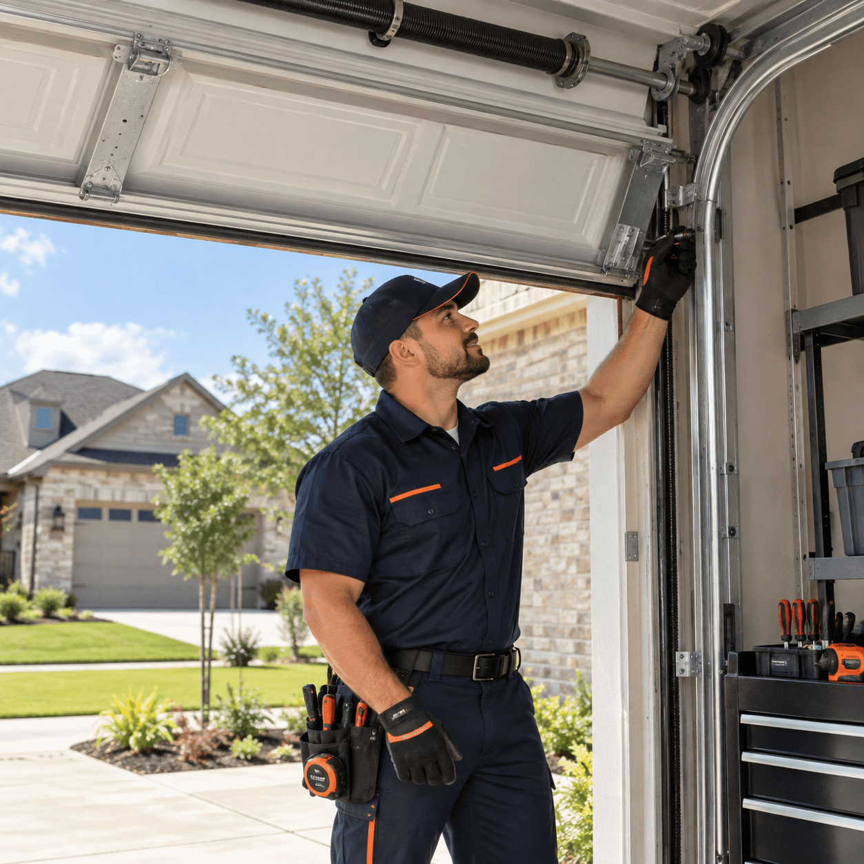 Residential garage door in Newport Beach California